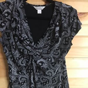 Black and white paisley shirt